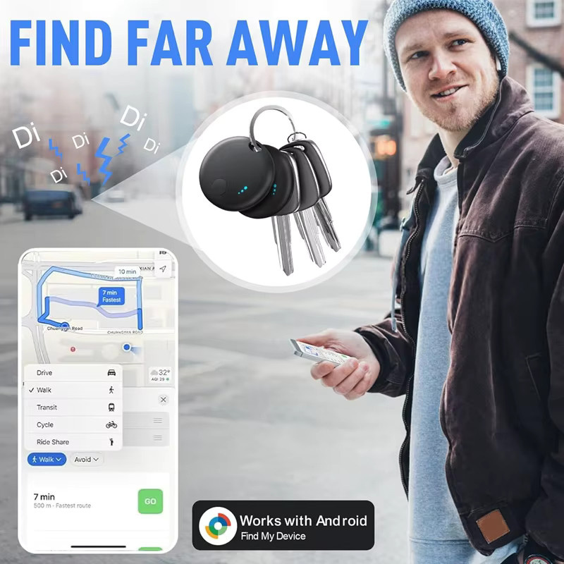 wesolvet Android Air Tracker Tag Bluetooth-Tracker in Schwarz kompatibel mit Google Find My Device App zur Lokalisierung und Suche von Gegenständen - Bild 4