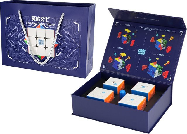 Moyu Teaching Cube Set Magnetic Positioning Bunt / Mehrfarbig 4-teiliges Set - Bild 1