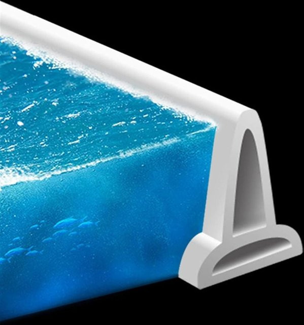 Zusammenklappbarer Dusch-Wasserdam in Weiß zur Trocken- und Nasstrennung als wasserdichte Schwelle und selbstklebender Duschschützer für Badezimmer und Küche - Bild 1