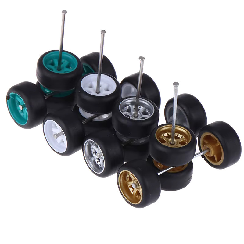 Hot Wheels Räder für Modell Auto, 6-teiliges Set, mit Gummi Reifen, 1:64 - Bild 3