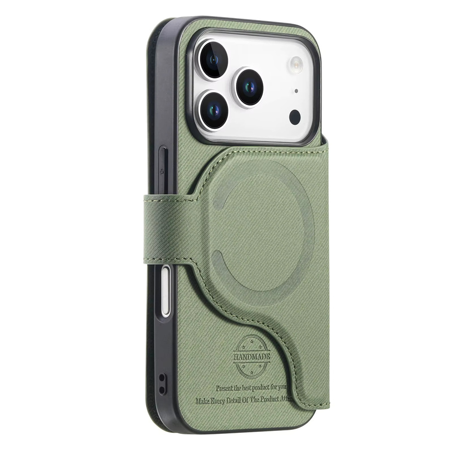 HQBBRO 2-in-1 Magnetische Leder-Wallet-Tasche mit abnehmbarem Reißverschluss für iPhone 12 bis iPhone 17 Pro Max in Schwarz oder Grün - Bild 3