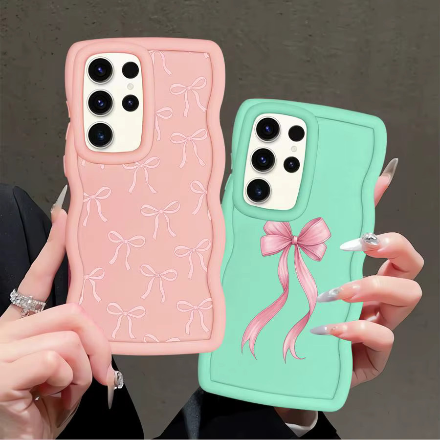 Fashion Soft Phone Cover für Samsung Galaxy S20 FE S21 S22 Ultra S23 Plus S24 S24+ S25+ in Pink mit Bow Design - Bild 2