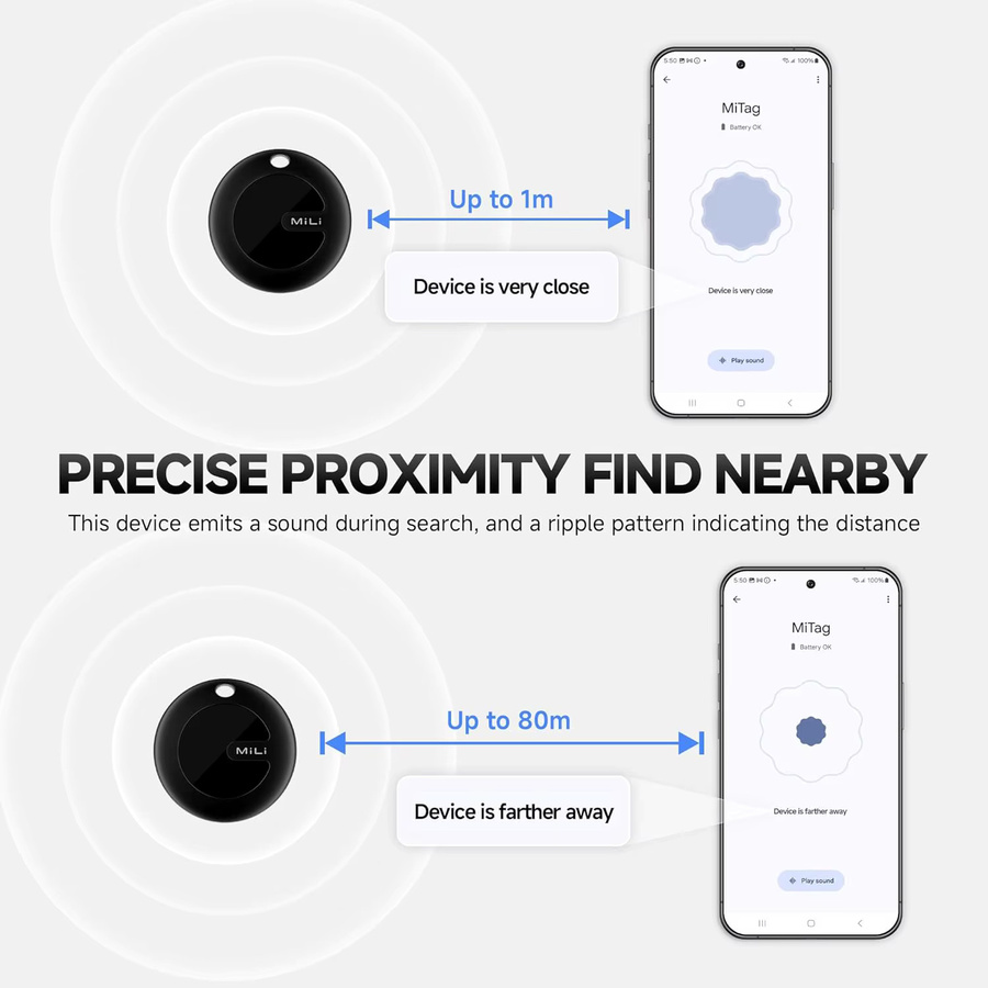 MiLi ITag Bluetooth-Tracker für Google Find My Device zur Anti-Verlust-Ortung für Android, erhältlich in Schwarz oder Weiß - Bild 4