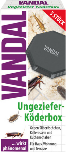 Vandal Ungeziefer-Köderbox für Haus, Wohnung und Terrasse, 3 Stück, Grau - Bild 1