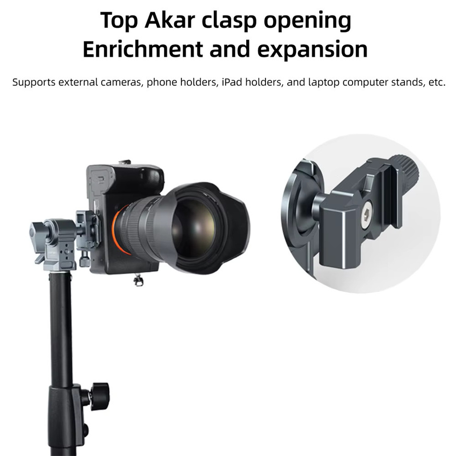 LEAPLIGHT Kamera-Kugelkopfklemme mit 1/4-Zoll-Loch und 360 Grad Drehung in Schwarz für Lichtstative, Kameras und Handy- oder Laptop-Halterungen - Bild 5