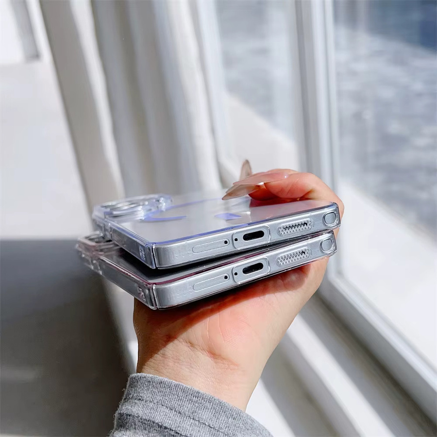 Transparente und schlanke MagSafe Handyhülle von lolozzx für Samsung S23, S24 Ultra, S25 und S26 Plus in Orange mit kabelloser Ladefunktion - Bild 2