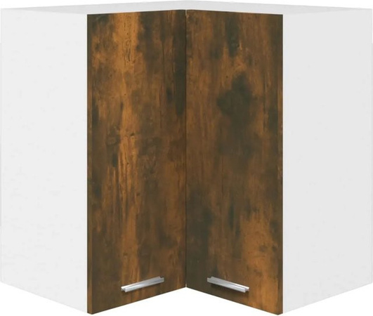 vidaXL Eck-Hängeschrank aus Holzwerkstoff in Räuchereiche, B/T/H: 57 x 57 x 60 cm