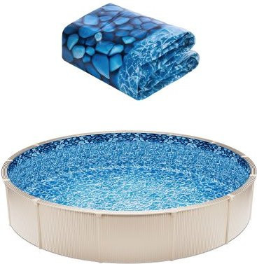 VEVOR Runde Poolfolie aus Vinyl in Blau, Überlappungsstil, Durchmesser: 732 cm, Höhe: 147 cm - Bild 1
