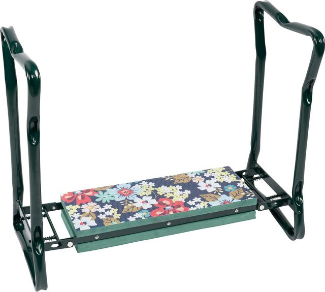 Kniestuhl Flowers von genialo in Grün mit floralem Design und gepolstertem Metallrahmen - Bild 1