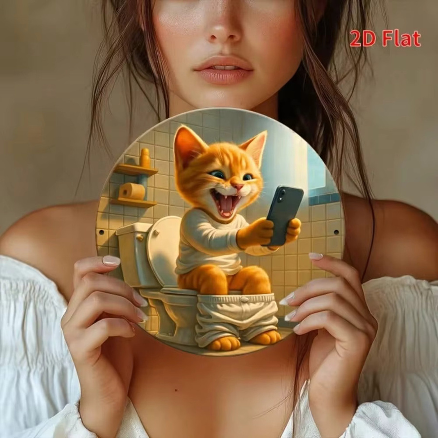 Retro Katzen-Toiletten Metallschild von CIFBUY als humorvolle Wanddekoration für das Badezimmer in Mehrfarbig - Bild 3