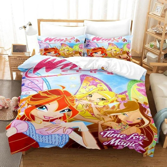 Winx Bettwäsche-Set mit 3D-Anime-Print von Binchi Outdoor Product, Mehrfarbig, Material Mikrofaser, B/H: 260 x 220 cm - Bild 1