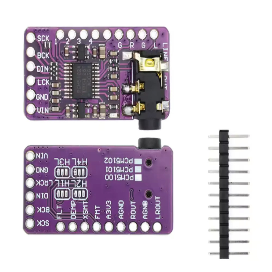diymore PCM5102A DAC Decoder Modul I2S pHAT Digital Audio Sound Card für Raspberry Pi in Lila - Bild 2