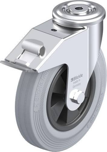 Blickle Lenkrolle LER-VPP 200G-FI-SG mit Feststeller, Farbe: Grau/Schwarz/Blau, Rad-Durchmesser: 20 cm, Tragfähigkeit: 205 kg - Bild 1