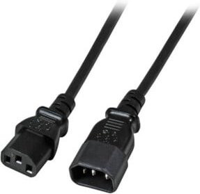 EFB-Elektronik Kaltgeräteverlängerung EK503.2 in Schwarz, 2 m Länge, IEC C14 auf C13 - Bild 1