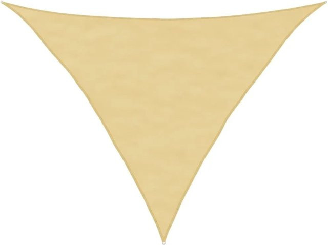 Furnicato Sonnensegel Dreieck aus Polyester-Oxford in Sandfarbe, B/T/H: 5 x 5 x 6 m - Bild 1