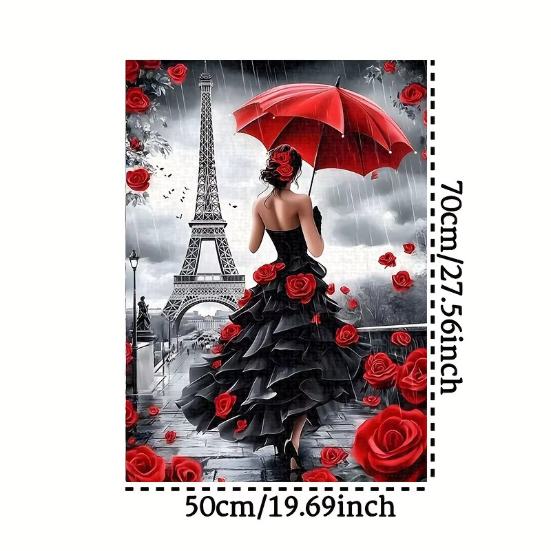 Eiffelturm- und Rosen-Design Puzzle, 1.000 Teile - Bild 2
