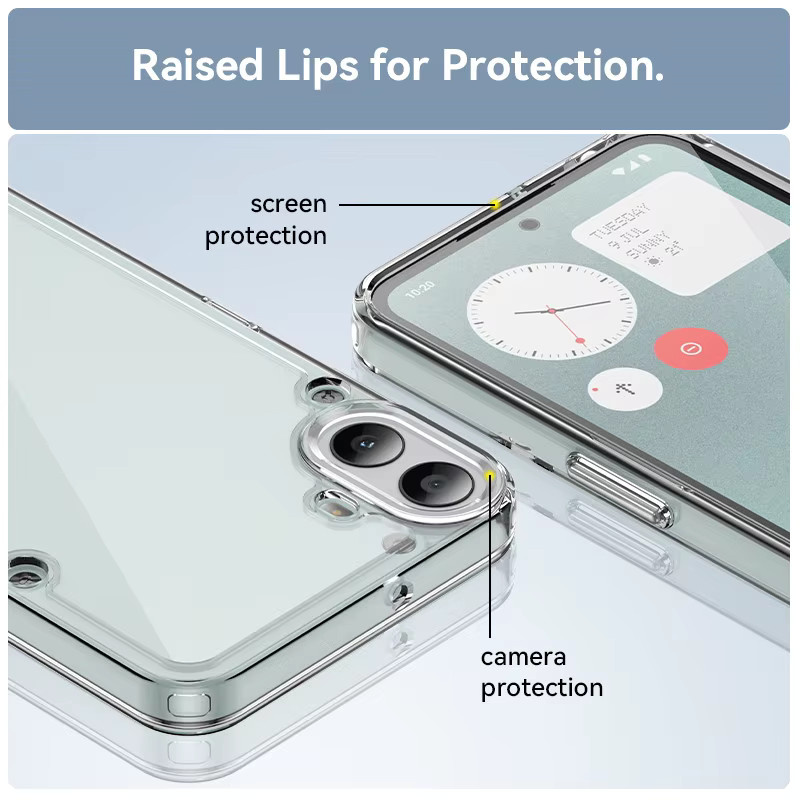 Stoßfeste Handyhülle für Nothing CMF Phone 1 in Transparent und Blau aus PC + TPU - Bild 2