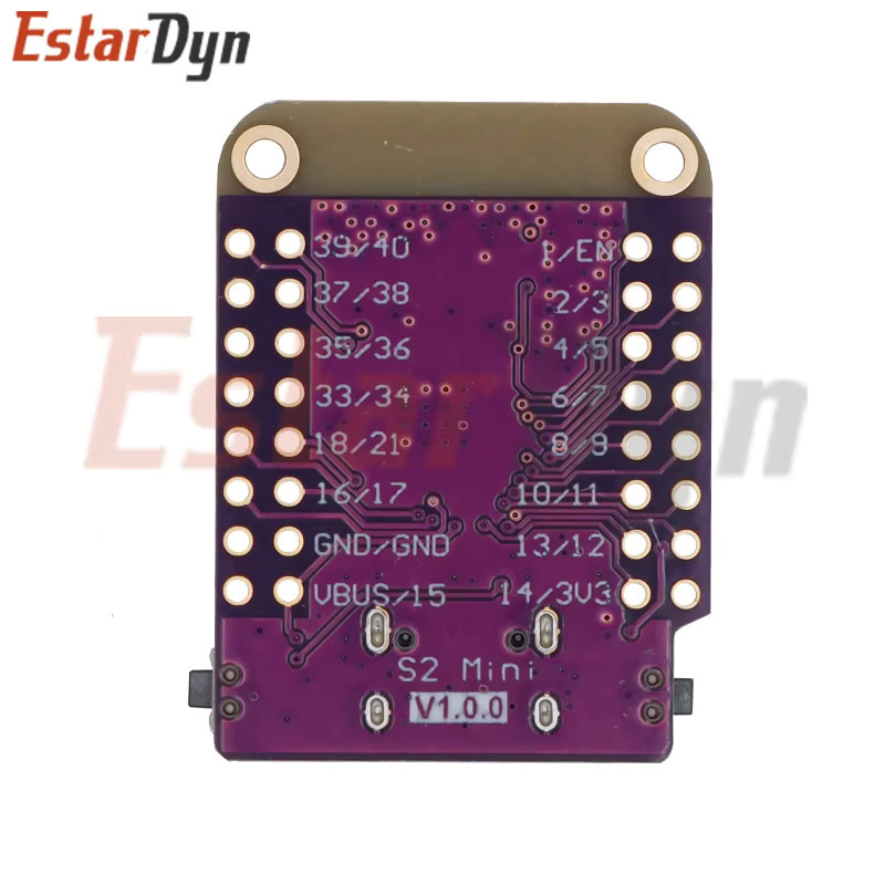 Estardyn S2 Mini V1.0.0 WIFI IOT Board mit ESP32-S2FN4R2, 4MB Flash, 2MB PSRAM, MicroPython-kompatibel, Lila - Bild 2