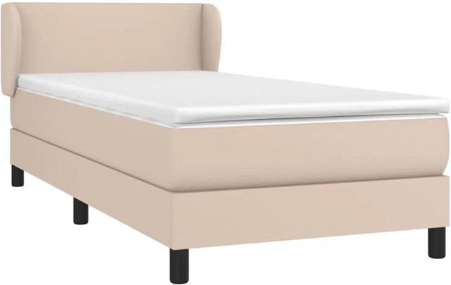 vidaXL Boxspringbett Hybrid mit Taschenfederkern in Cappuccino-Braun, B/T: 100 x 200 cm - Bild 1