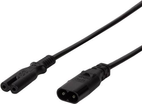 LogiLink Netzkabelverlängerung Kaltgerätestecker auf Buchse IEC C8/C7 in Schwarz, Länge: 2 m - Bild 1