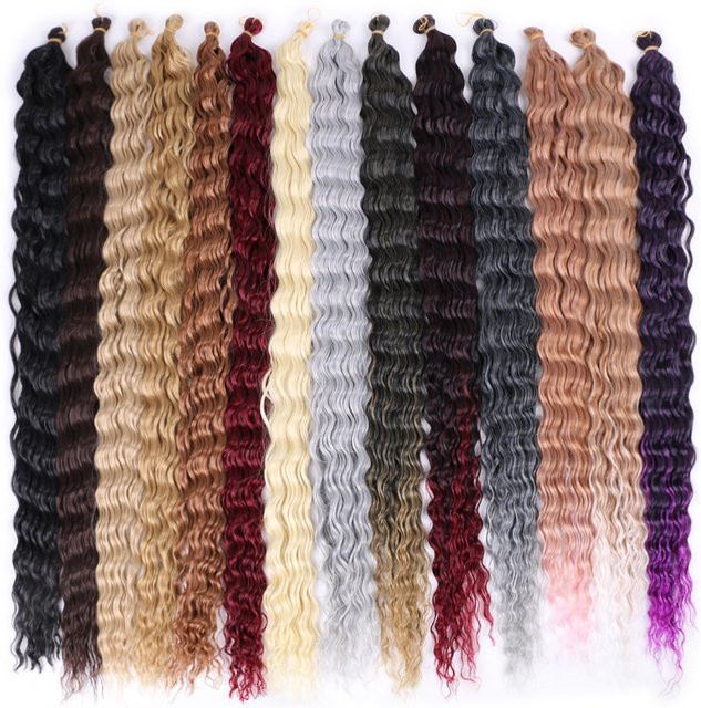 IQearl Häkelhaar, 32 Zoll, synthetisch, tief gewellt, Yaki-Ombre, Damen - Bild 1
