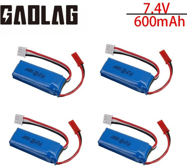 WLtoys RC Auto Teile, 7,4 V 600 mAh Lipo Batterie, 1-5 Stück Set - Bild 1