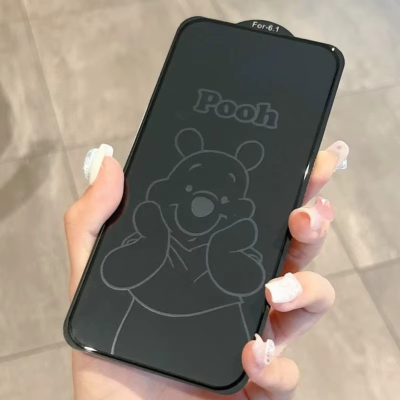 Disney Winnie the Pooh Displayschutzfolie aus gehärtetem Glas für iPhone 17 16 15 14 13 12 11 Pro Max X XR XS transparent - Bild 2
