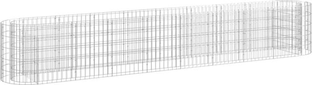 Furnicato Gabionen-Hochbeet aus verzinktem Eisen in Silber, B/T/H: 330 x 50 x 50 cm - Bild 1
