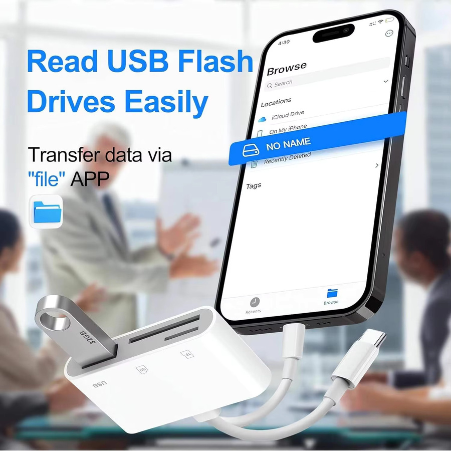 5-in-1 USB 3.0 Kartenleser mit Lightning und USB-C für SD und TF Speicherkarten, kompatibel mit iPhone, MacBook, Samsung, Android-Handys und Laptops - Bild 4