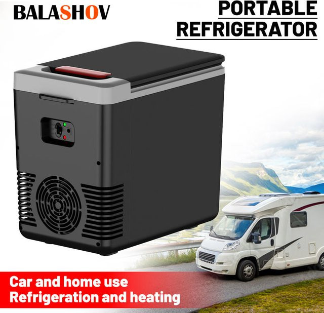 BALASHOV Mini-Kühlschrank und Gefrierschrank mit Heizfunktion, tragbare elektrische Icebox in Schwarz, 10 l - Bild 1