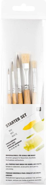 Rico Design Starterset Pinsel Mix mit den Größen 2, 2, 4, 8 und 12 in Multicolor - Bild 1