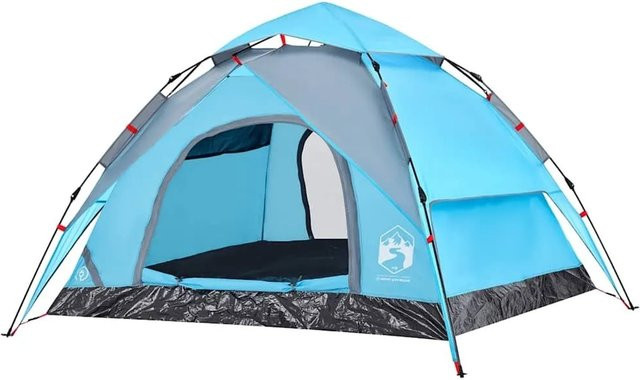 vidaXL Kuppel-Campingzelt für 3 Personen in Blau mit Quick Release System 4004178 - Bild 1