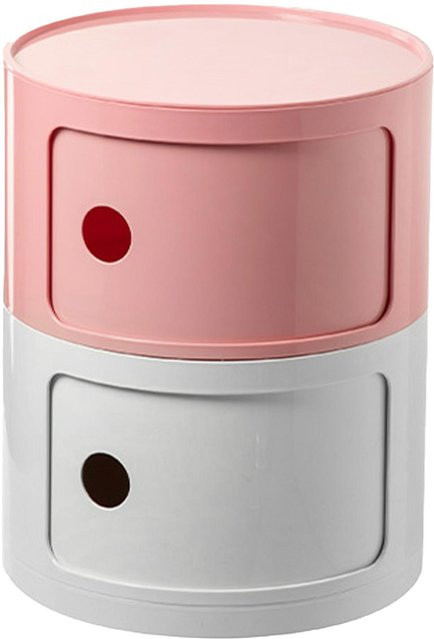 Runder Nachttisch im minimalistischen Design von TOMTOP JMS in Pink mit Aufbewahrungsschrank für dein Schlafzimmer oder Wohnzimmer - Bild 1