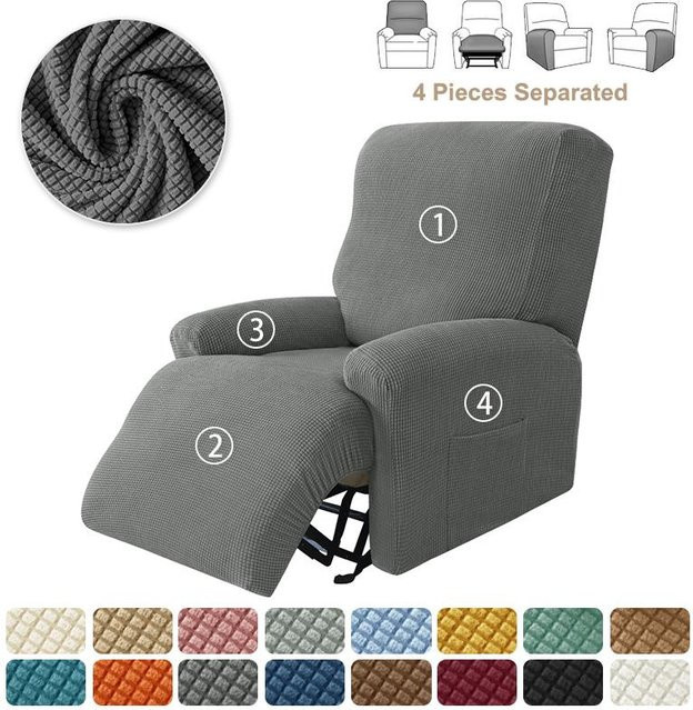 Bestbags 4-teiliger Sesselbezug aus Jacquard-Stretch-Material für 1-Sitzer, rutschfest und waschbar - Bild 1