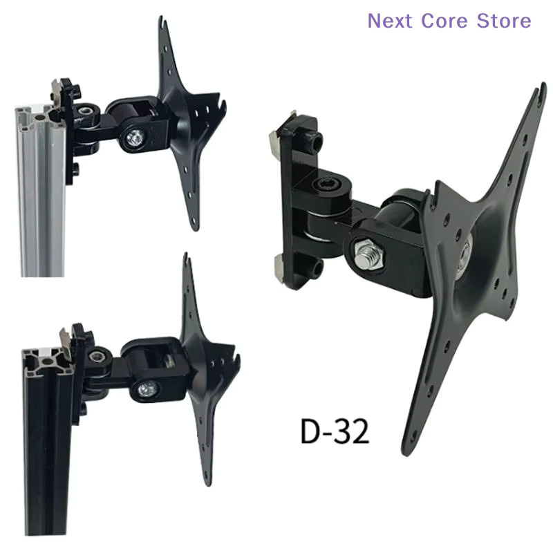 Wandmontage-Monitorhalterung Knopfbox in Schwarz mit 2-Achsen-Verstellung und VESA-Unterstützung für Sim-Rig Upgrade (75 mm, 100 mm, 50 mm) - Bild 2