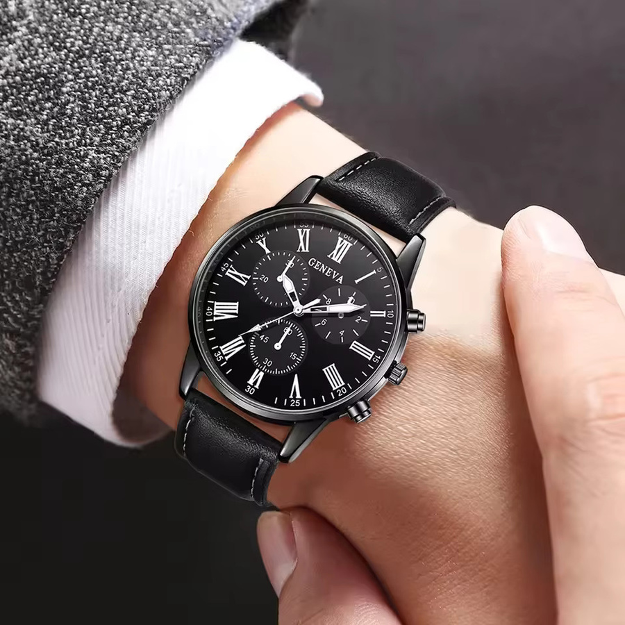 RUNERR Digitaluhr, Quarz, Leder, Schwarz, Herren - Bild 2
