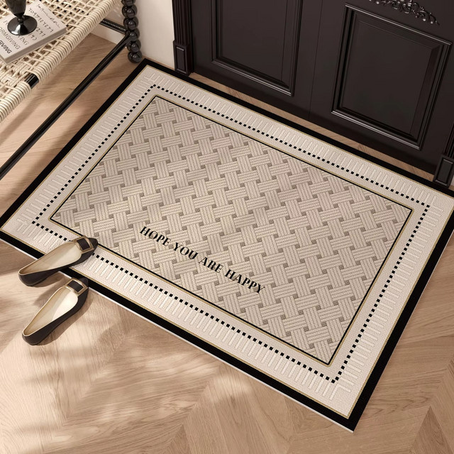 VIKAMA Badezimmer-Bodenmatte beige, wasserabsorbierend und rutschfest, rechteckig und minimalistisch gestaltet - Bild 1
