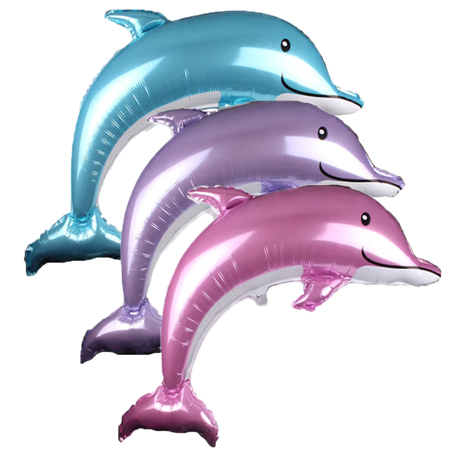 3 Stück XXL Delfin-Folienballons in Pink für deine Geburtstags-, Hochzeits- oder Ozean-Party-Dekoration, Höhe: 118 cm - Bild 2