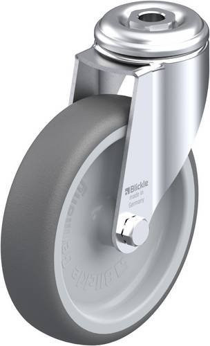 Blickle LKRA-PATH 126G Lenkrolle aus Stahl und Kunststoff, Farbe: Grau, Rad-Durchmesser: 125 mm, Tragfähigkeit: 120 kg - Bild 1
