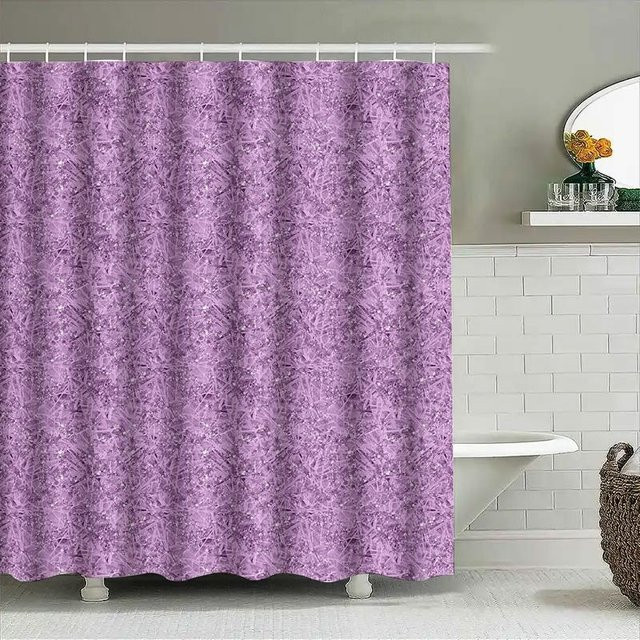 Wasserdichter Duschvorhang von Practical Home Decor in Lila, dekorativer Polyester-Stoff für das Badezimmer, B: 150 cm, H: 180 cm - Bild 1