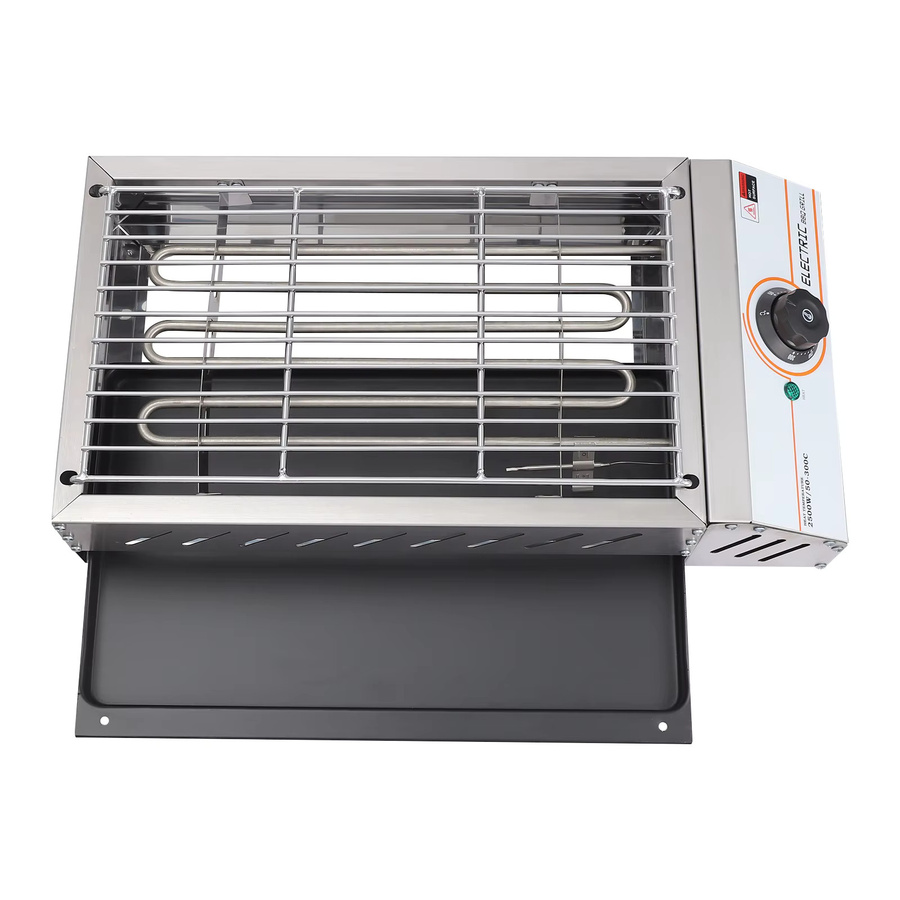 Bymaocar Elektrischer Tischgrill aus Edelstahl mit 2500W Leistung, Silber, B/T/H: 54,2 x 22,0 x 12,0 cm - Bild 2