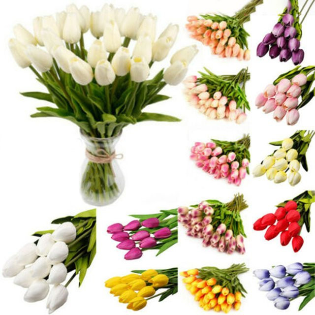 JETTING Künstlicher Tulpenstrauß in Mehrfarbig für Heim- und Hochzeitsdekoration - Bild 1