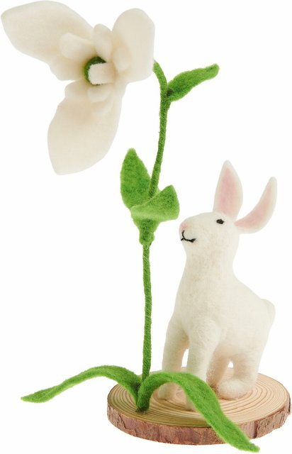Rico Design Filz-Hase mit Schneeglöckchen als Osterdekoration - Bild 1