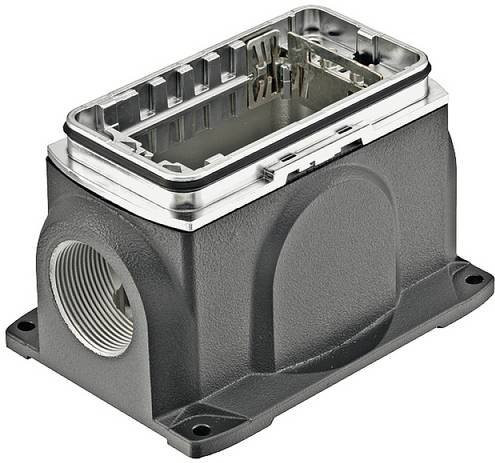 Harting Sockelgehäuse aus Aluminium in Schwarz und Grau inklusive 11126001212 - Bild 1
