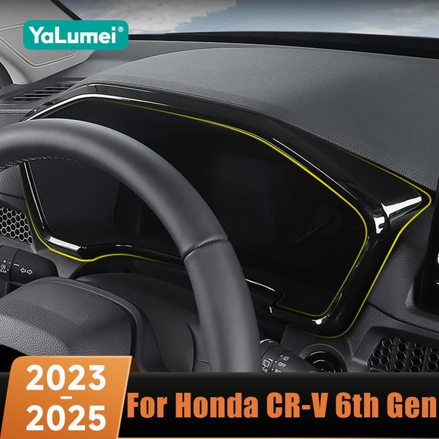 YaLumei Dashboard Panel Tacho Rahmen Aufkleber in Carbon Faser Optik für Honda CR-V 6. Generation 2023 2024 2025 Hybrid, Schwarz - Bild 1