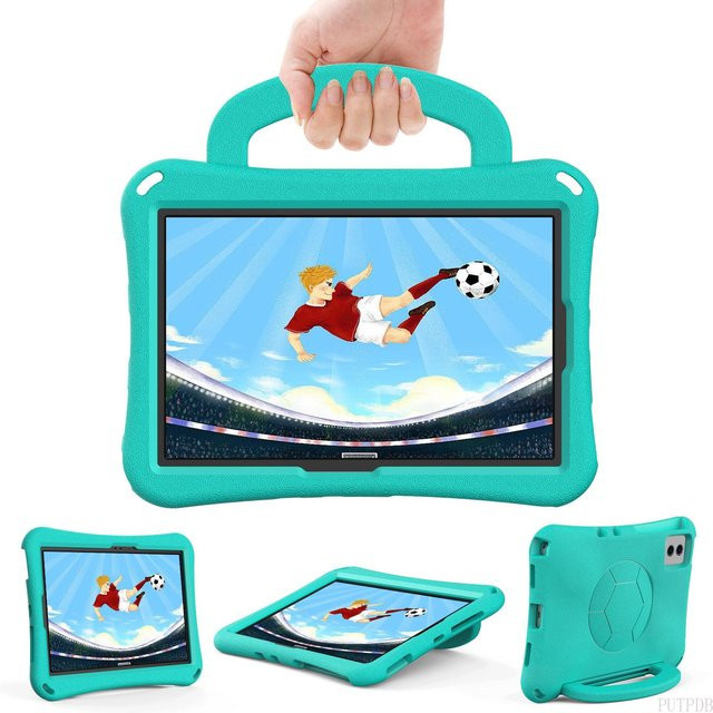 EVA Kinder Schutzhülle für Samsung Galaxy Tab A9 Plus 11 X210, Tab A8 10.5, A7 Lite 8.7, S9 FE 10.9, S8, S7 11 mit Griff und Ständer, Farbe: Türkis - Bild 1