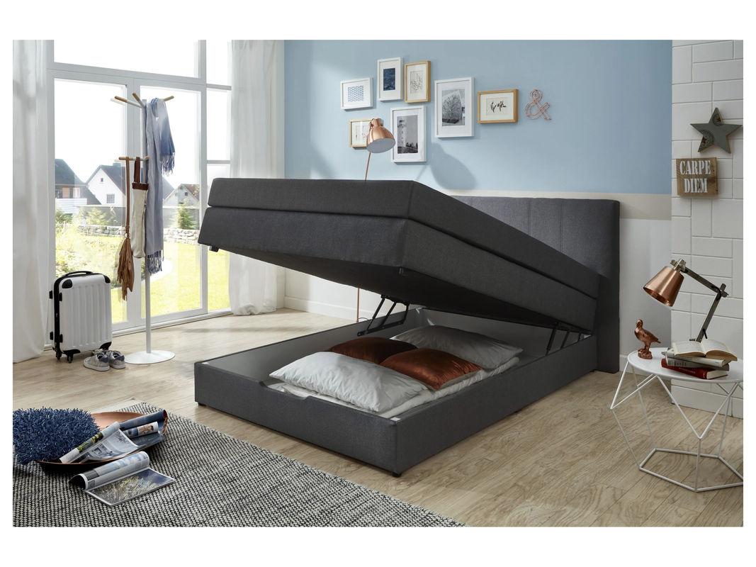 SUN GARDEN Boxspringbett Broome in Anthrazit mit Bonell-Federkern, Komfortschaum-Matratzenauflage und Kopfteil - Bild 2