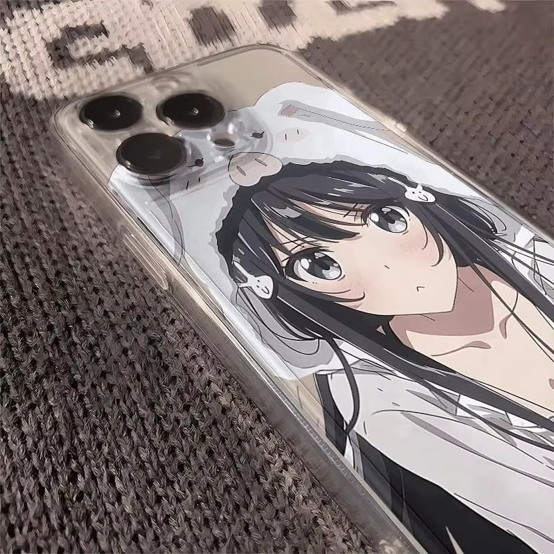 Potdemiel iPhone Hülle mit Sakurajima Mai Anime Motiv in Transparent für iPhone 11 bis iPhone 17 Pro Max Plus Air - Bild 4