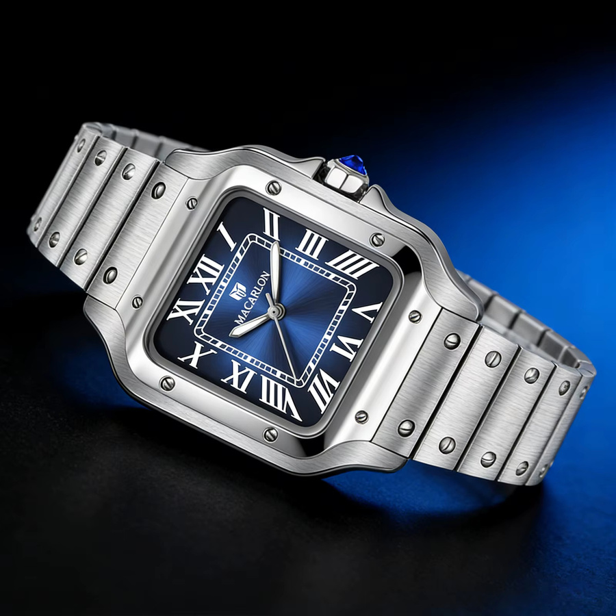 MACARLON Automatikuhr, Edelstahl, Saphirglas, 38 mm, Herren - Bild 3
