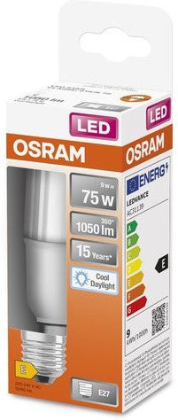 Osram LED PCR Classic Stick Lampe, E27, 9,5 W, 1055 lm, Kaltweiß 6500 K, Matt - Bild 1